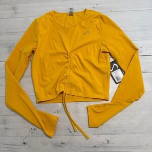 TLF Apparel Women's Serena Crop Top‎ Golden Rod long sleeve small NEW